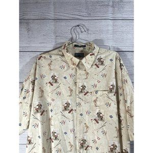 The Saturday Evening Post Men's 2XLT Golf Print Short Sleeve Button Up Shirt